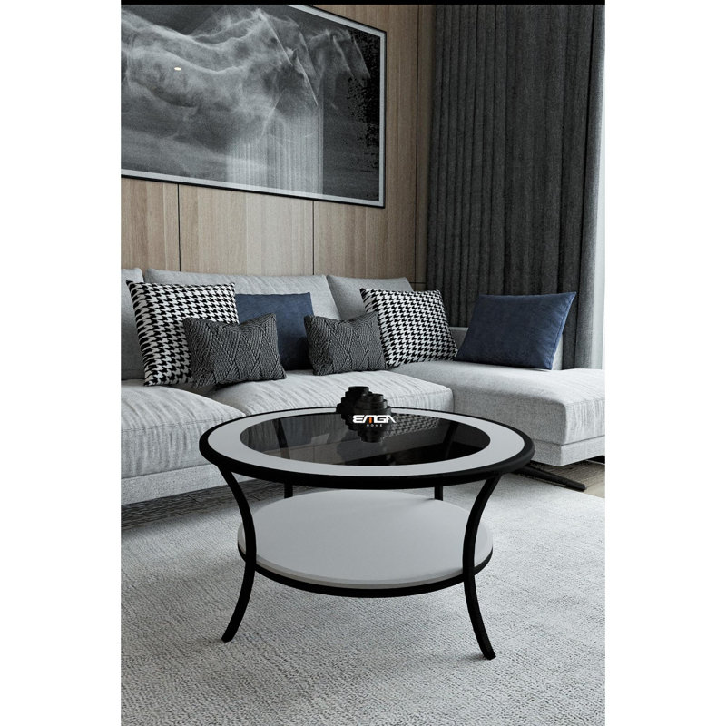 Glorias Coffee Table, Fume/White