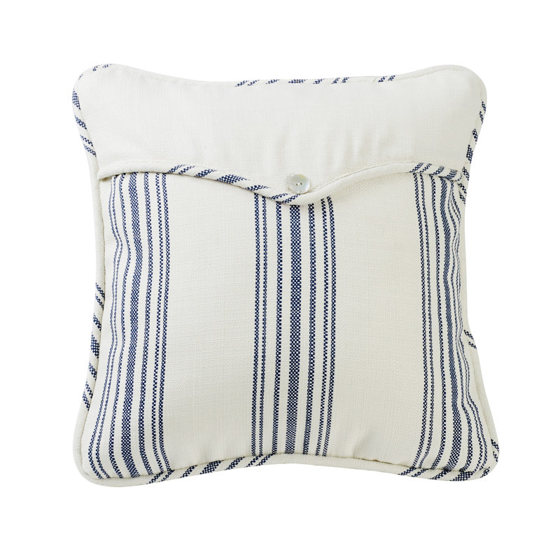 Coussin décoratif Prescott, Blanc/bleu marine