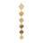 Patericia Metal Slim Stacked Chain 6 Layer Gold Wall Mirror with Tear Drop Pattern
