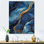 Décoration murale en marbre bleu et doré abstrait V - marbre