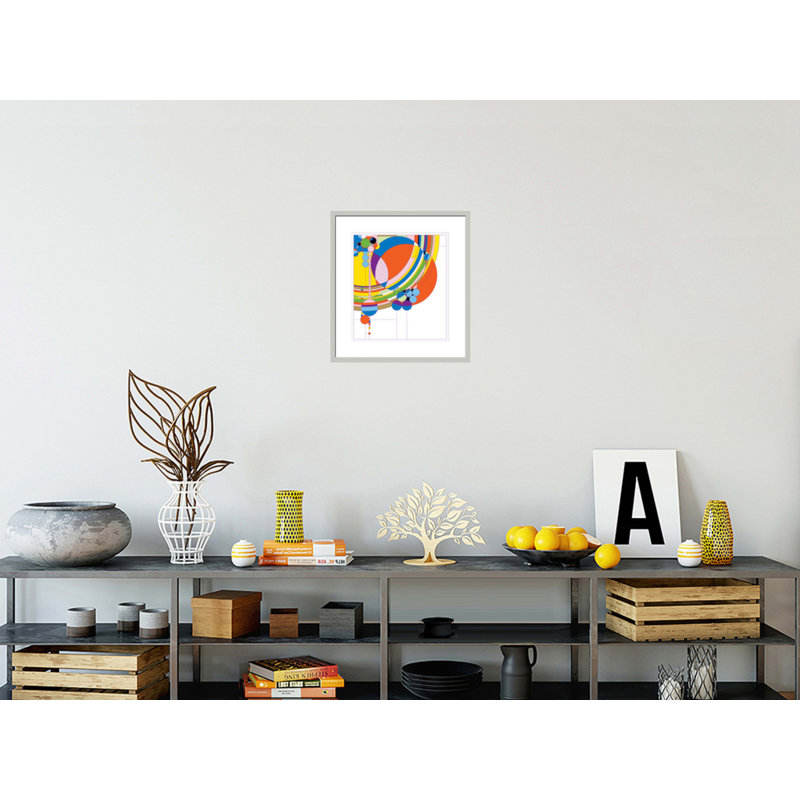 «March Ballons» par Frank Lloyd Wright - reproduction d'art encadrée, 19.23" H x 17.75" W