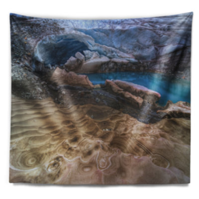 Tapisserie de piscine en polyester turquoise brillant avec accessoires suspendus inclus