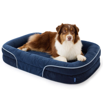 Bedsure Orthopedic Dog Beds Large Sized Dog - 360° Oval Bolster Large Dogs Bed for Senior Dogs with Waterproof Washable Cover, Big Comfort Pet Sofa Couch with Ultra-Soft Fleece