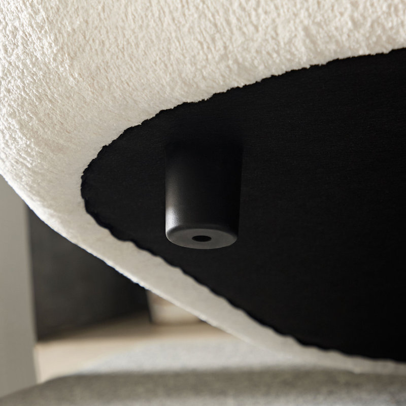 Canapé courbé Mid-Century moderne avec tissu bouclé, Polyester blanc