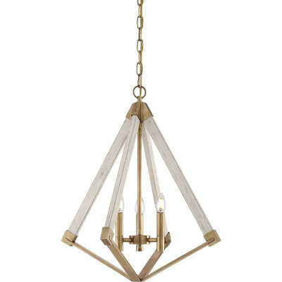 Overstreet 3 - Light Weathered Brass Geometric Pendant