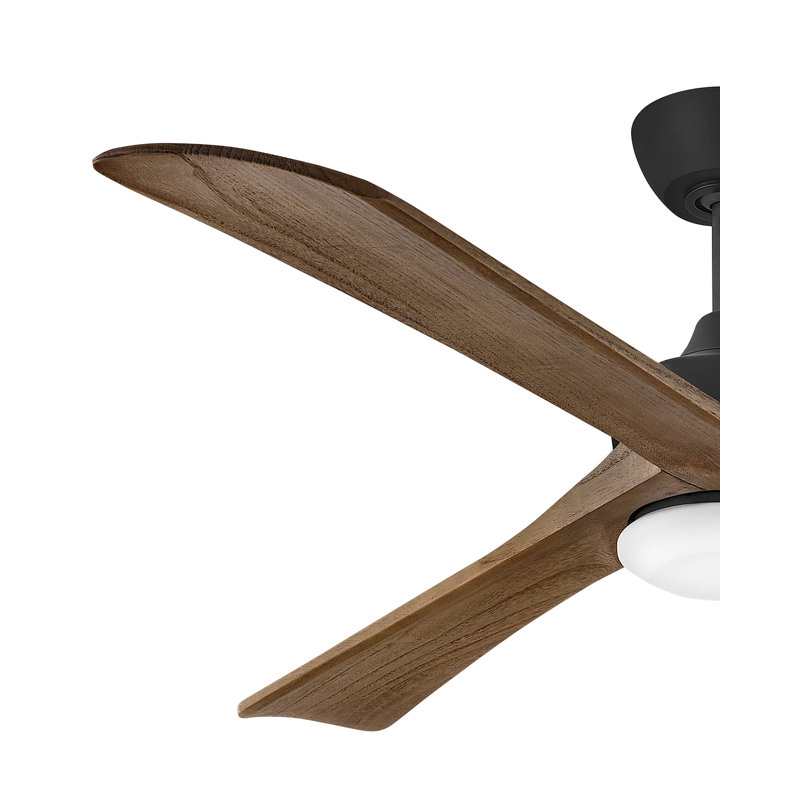 Hinkley Sculpt 60" Integrated LED Smart Ceiling Fan w/ HIRO remote, Matte Black, Walnut