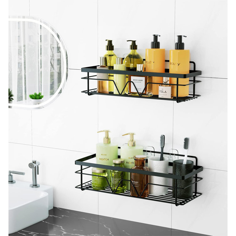 Rebrilliant Matthildi Shower Caddy Shower Shelves Self-Adhesive with 4  Hooks