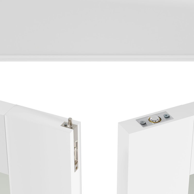 Porte à deux panneaux Slab - 2 panneaux intérieurs en MDF de style shaker blanc, 56 po x 80 po