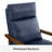 Genuine Top Grain Leather Push Back Recliner, Solid Walnut Wood Arm Mid-Century Modern High Back Manual Recliner, 3 Position Adjustable Lounge Chair for Small Space Living Room, Bedroom And Reading Nook(Set of 2)-729477506