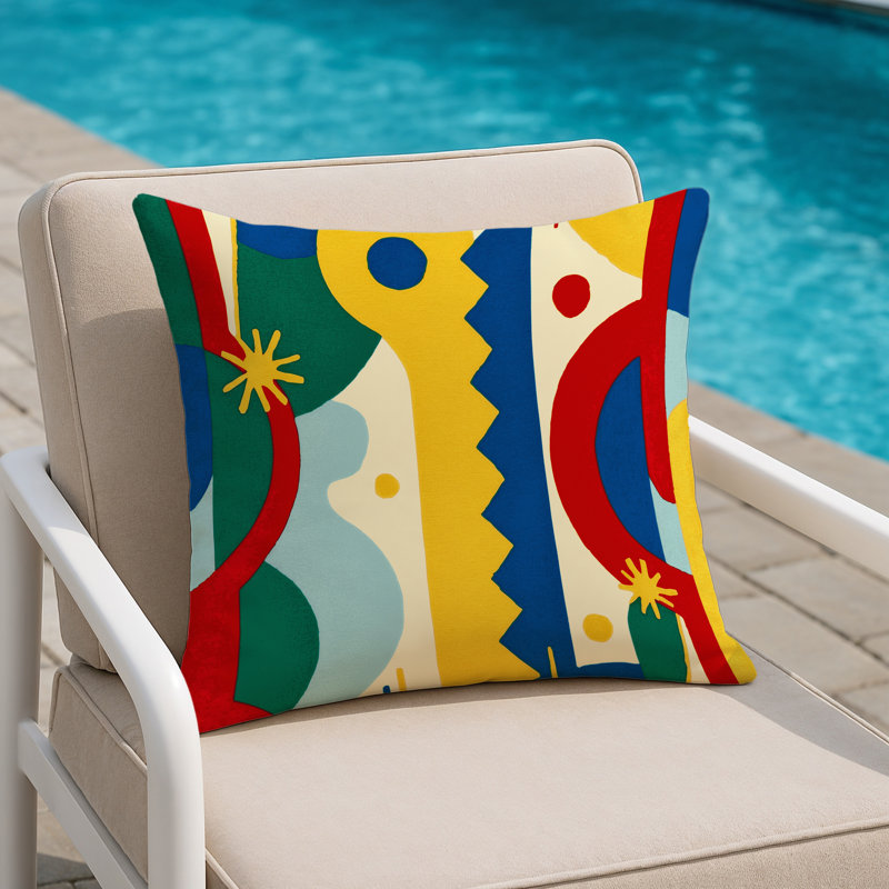 Wacky Stripe Indoor And Outdoor Pillow, Square 18"