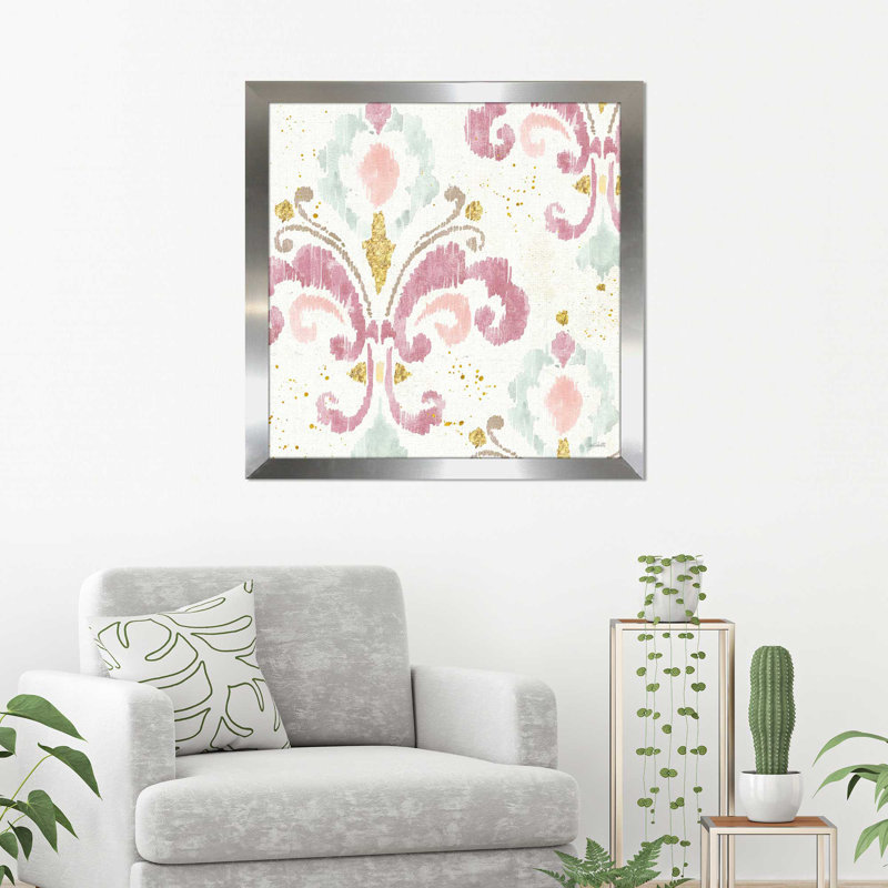 « mou déco i », reproduction de peinture à l’aquarelle sur toile, H 21,5 po x l 21,5 po x P 0,75 po, Encadrement argenté