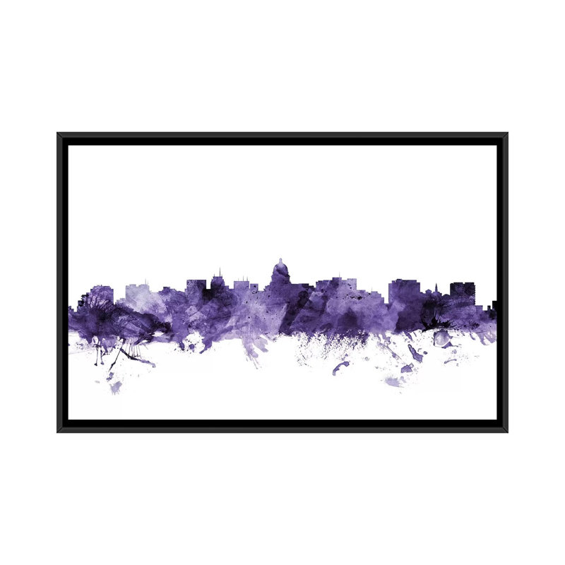 « madison, wisconsin horizon » par michael tompsett, impression sur toile tendue, H 32 po x l 48 po x P 1,5 po, Pas de tapis
