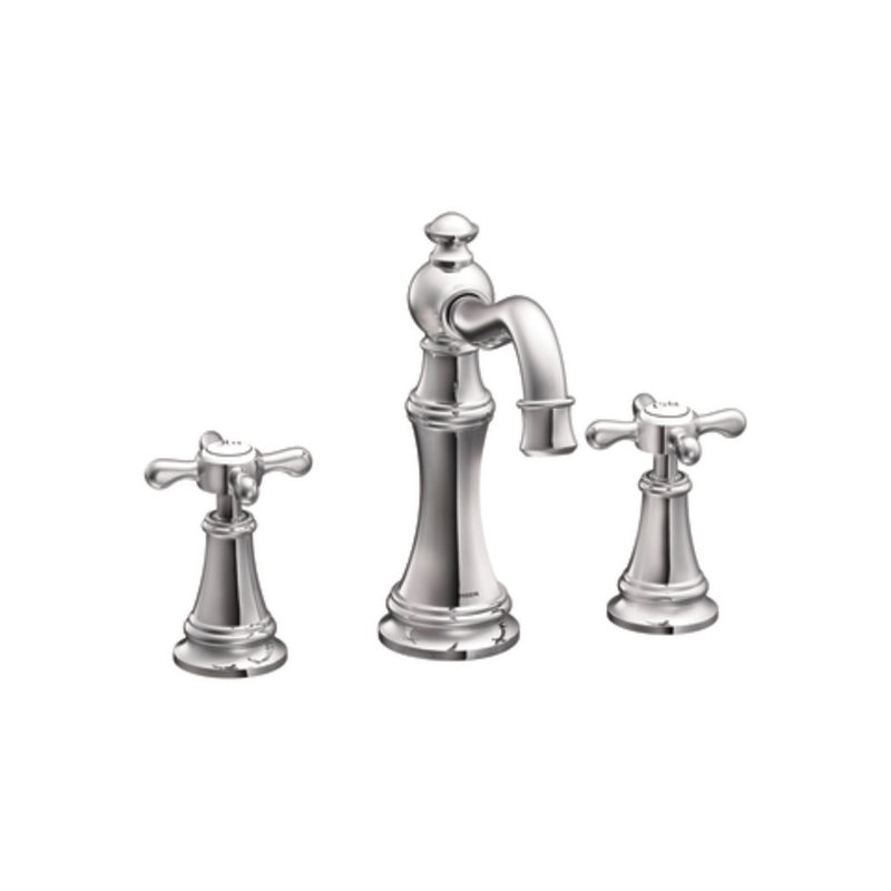 Weymouth Widespread Bathroom Faucet with Drain Assembly, Chrome