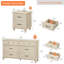 Ensemble de chambre à coucher Scarlett - Comprend une commode à 7 tiroirs pour la chambre à coucher, une table de chevet avec station de recharge et des tiroirs, une commode et une table de chevet-319126805-311253458