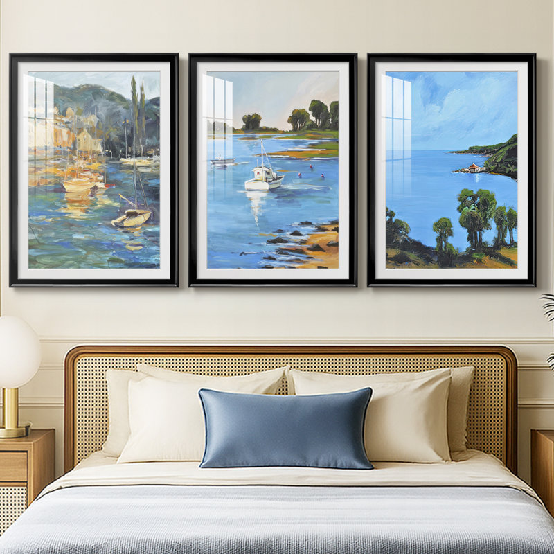 Tiges tropicales II - reproduction encadrée sur mesure de qualité supérieure mate - 3 pièces, H 21 po x l 30 po, Noir