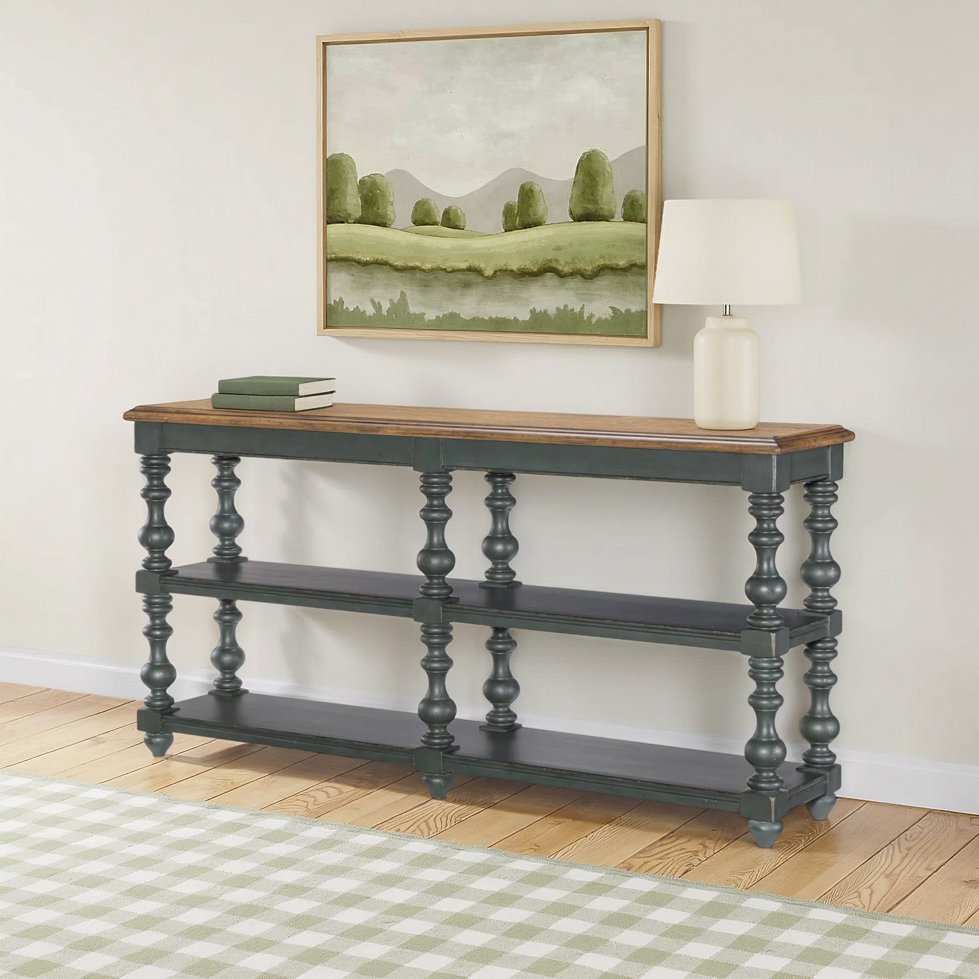 Country Living Bobbin Console Table, Green