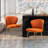 Modern Tufted Velvet Curved Back Dining Chair with Metal Legs-1144001351