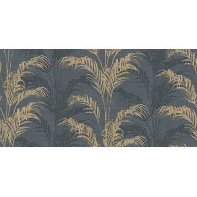 Rattan Teal Palm Wallpaper
