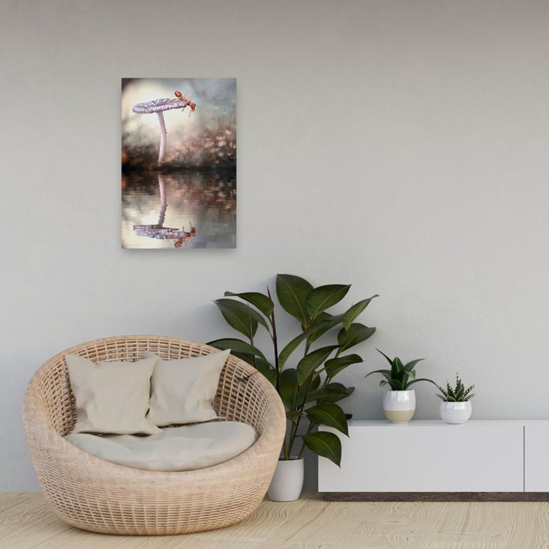 Ant'S Quiet Reflection Dreamy Peaceful Serene Ant Forest Nature Wall Art Print by Fauzan Maududdin - Print