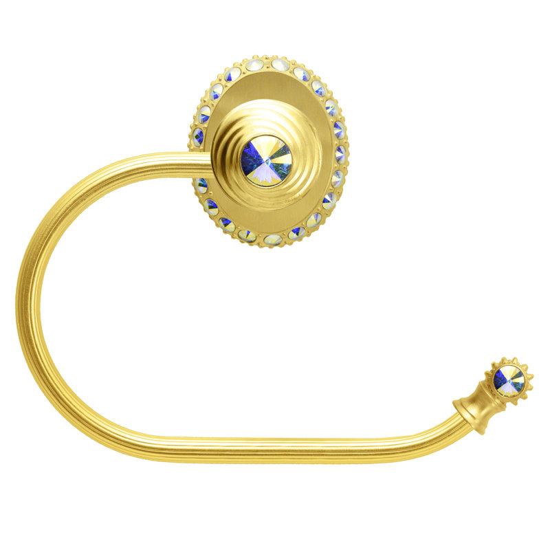 Caché II grand anneau de tissu de roseau droit avec 42 cristaux Swarovski rivoli, Or / aurore