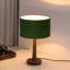 Lampe de table moderne en bois massif de 18,5 po avec abat-jour en velours vert, certifiée cULus pour les tables de chevet de chambre à coucher, les tables d'appoint de salon, les bureaux à domicile ou les décors contemporains-2146973502-2118892665