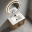 Meuble-lavabo mural 30 po avec panneau cannelé 3D et lavabo intégré en céramique