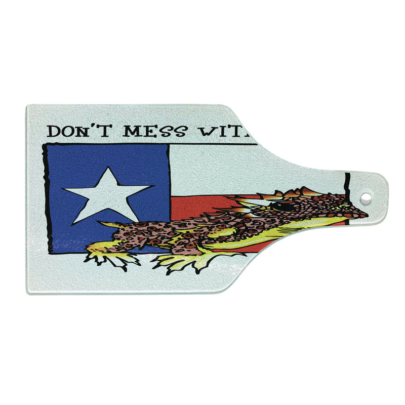 Multicolore planche à découper en verre trempé Ambesonne Reptile American Texas City