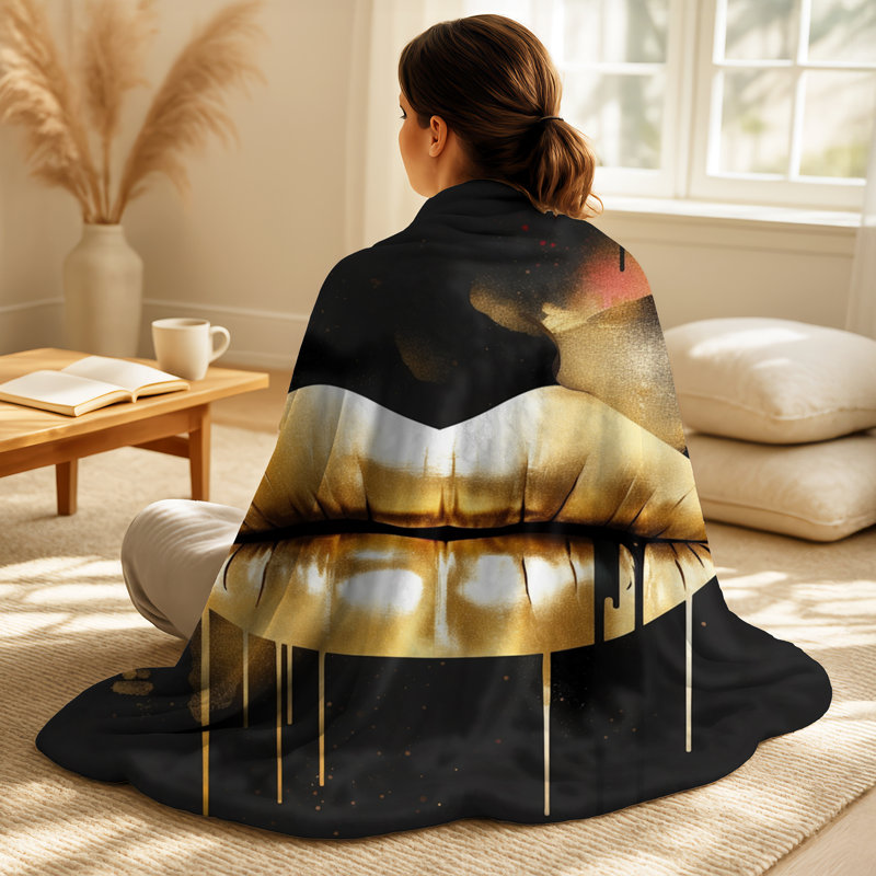 Jeté doré Lips Of Luxury II, Blanket only (1 piece)