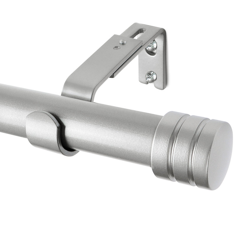 Tringle à rideaux simple réglable en métal Carlecia, Argent antique, 29" - 88"