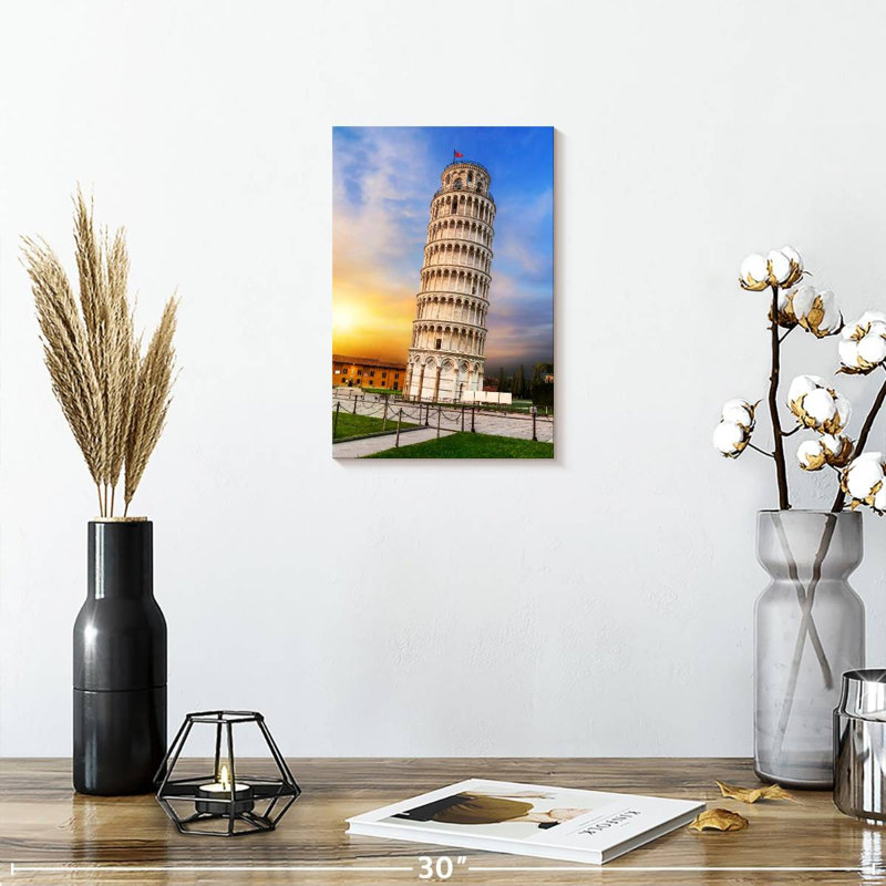 Lilie Tower Of Pisa At Sunset, 12" H x 8" W