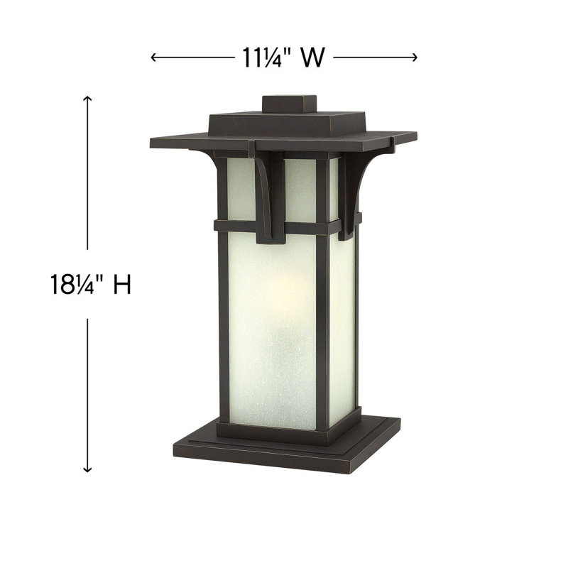 Manhattan 1-Light Pier Mount Light, Etched Seedy Glass, No