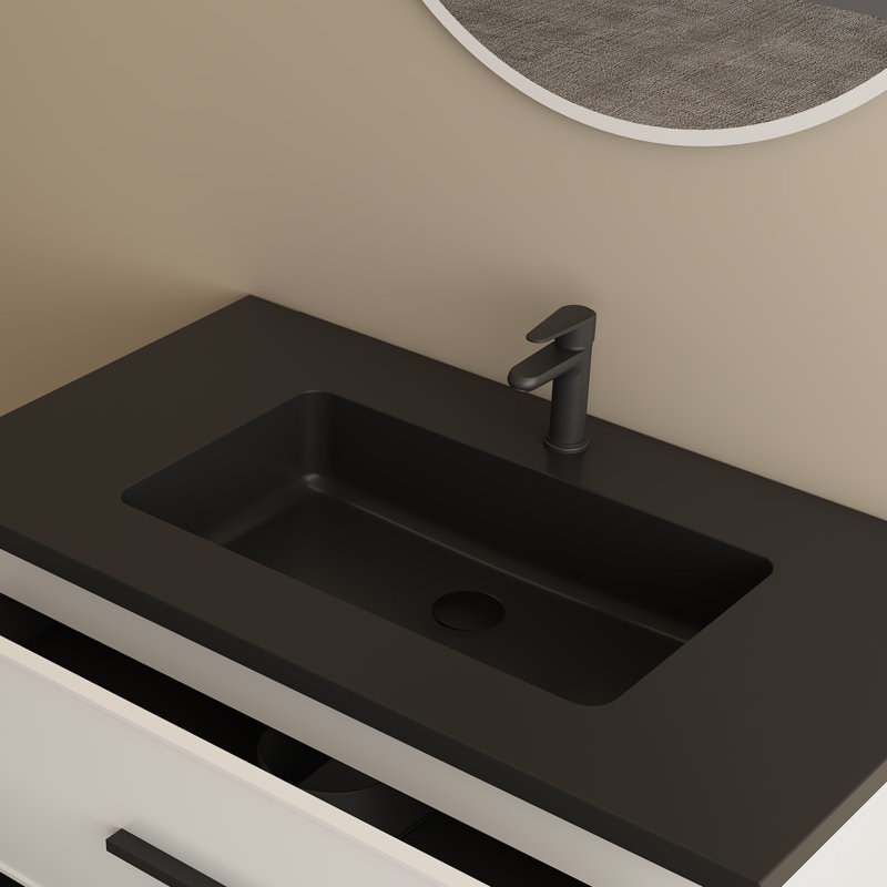 35.4'' Single Bathroom Vanity with Resin Top