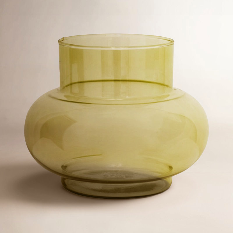 Clarabelle Glass Table Vase, Black, 6.8" H x 8.65" W x 8.65" D
