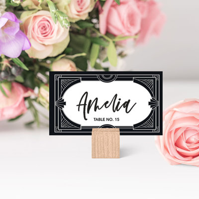 Cartes de place Art déco pour tables de fête de mariage, places assises pour porte-nom, paquet de 60