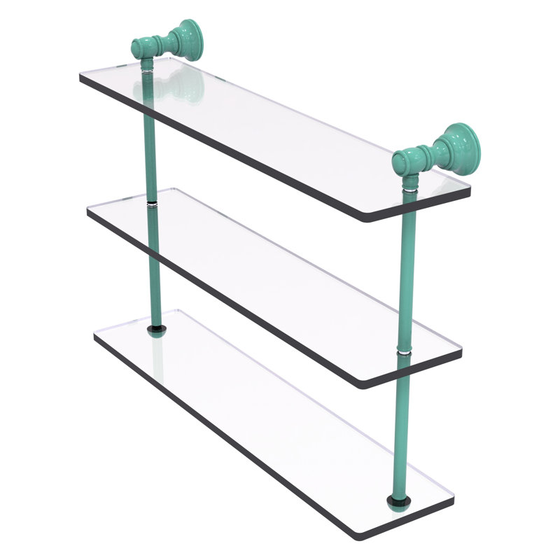 Freyja 3 Piece Glass with Towel Bar, 16" H x 16" W x 5.54" D, Golden Yellow