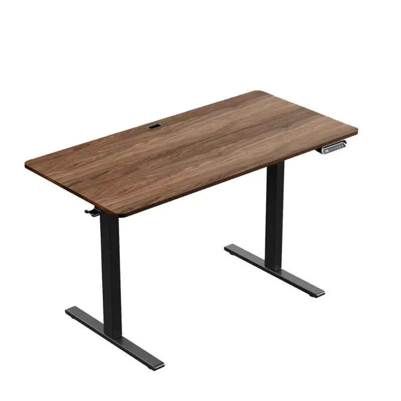 Extra Large Standing Desk Electric Height-Adjustable, Brown/Black, 47.24" W x 23.62" D