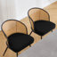 Chaises de salle à manger rembourrées de 19,3 po de hauteur avec structure en métal noir et dossier Cane-454741147-438477460