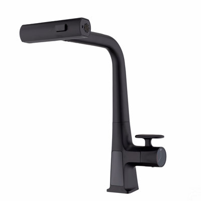 Waterfall Kitchen Faucet With Temperature Display, Single Handle Kitchen Faucet With Pull Down Sprayer, Modern Kitchen Sink Faucet, Three Water Outlet Modes