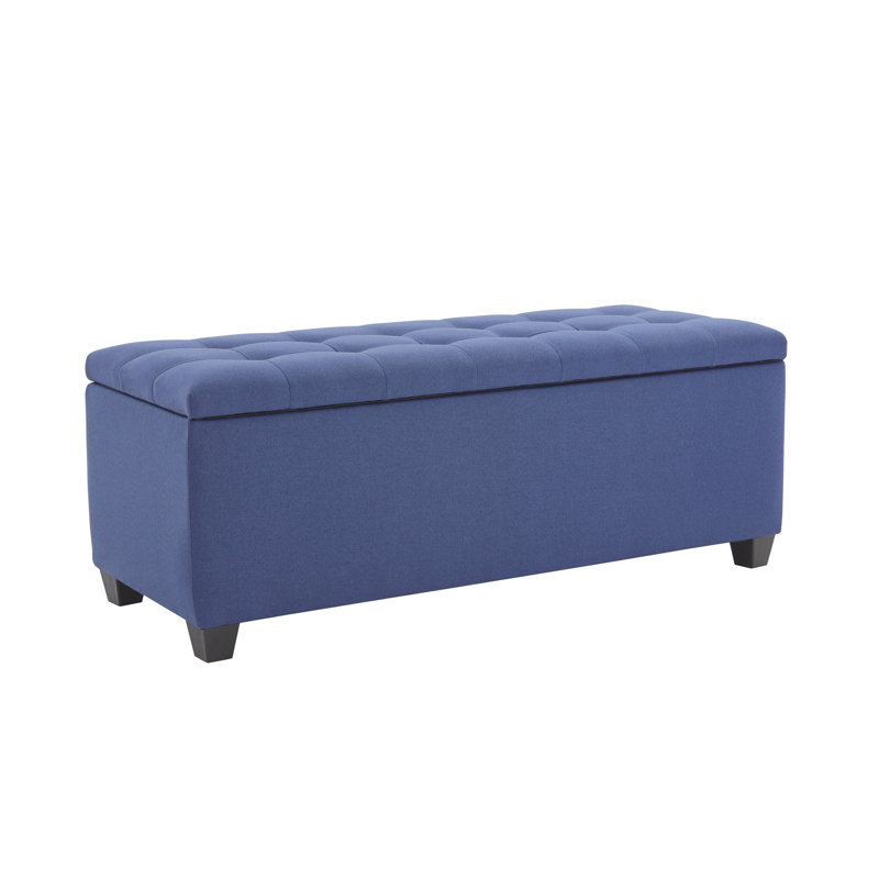 Bacca Fabric Upholstered Storage Bench, Blue