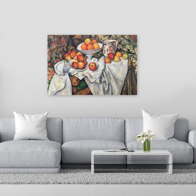 Pommes et oranges, 1895-1900 - Estampe d'art mural contemporain abstraite impressionniste représentant des fruits