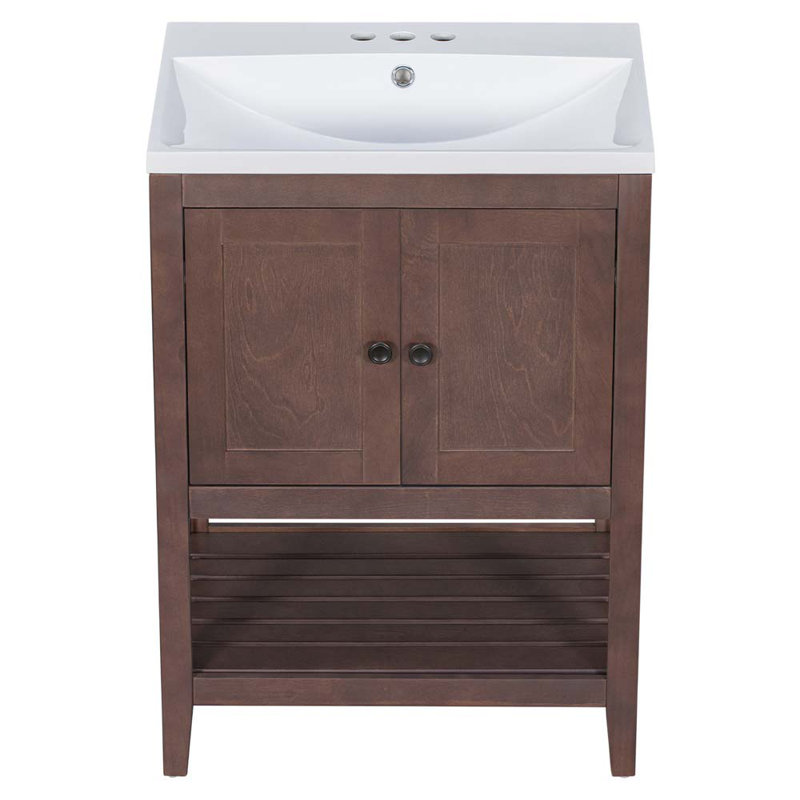 Lavabo de salle de bain 24 po, Brun