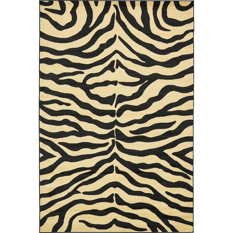 Tapis crème à imprimé animalier Testerman, Rectangle 3 pi 3 po x 5 pi 3 po