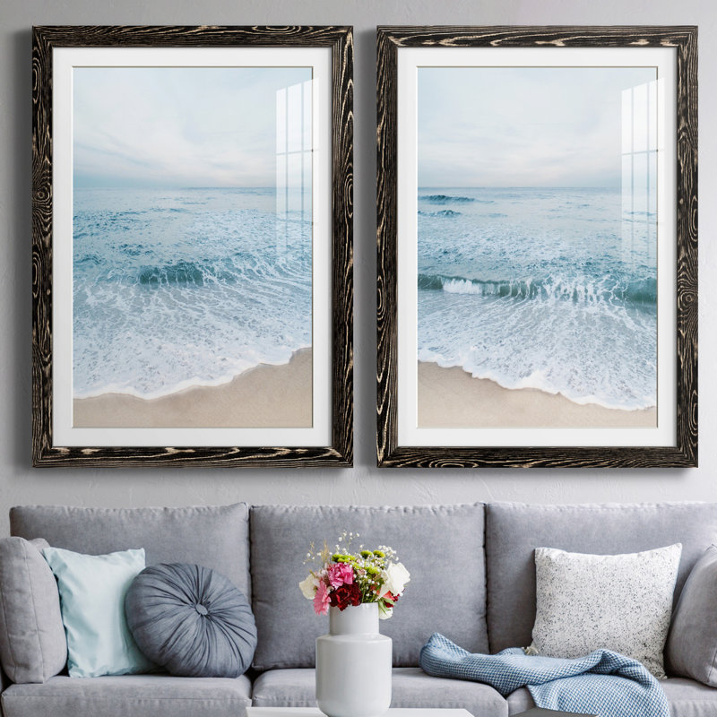 Tranquil Ocean I - ensemble de 2 reproductions, H 37,5 po x l 55 po x P 1,5 po, H 31,5 po x l 47 po x P 1,5 po, Blanc