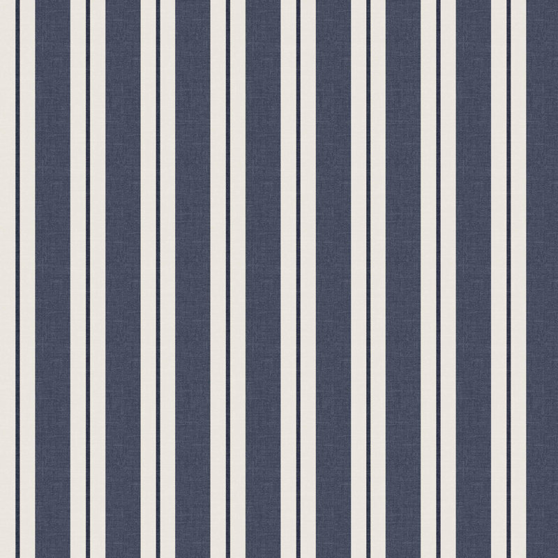 Coussin décoratif d'intérieur à rayures bleu marine Anderson, Rayures bleu marine, Rectangle H 15 po x l 22 po