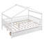 Wooden House Bed with Two Drawers