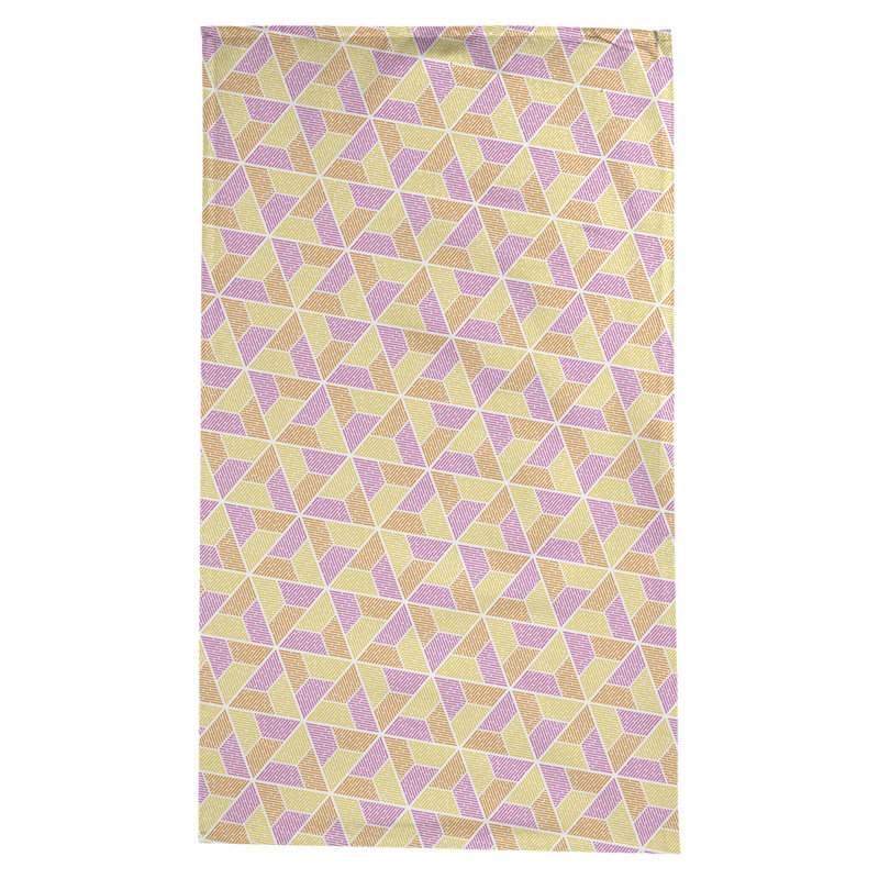 Leffel Trapezoids Tablecloth, Yellow/Orange/Pink
