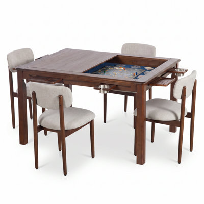 Table de jeu en bois massif pour 4 personnes