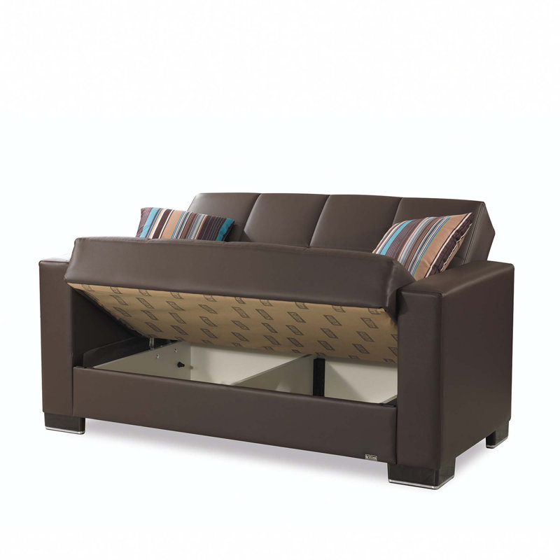 PrimeNest NimbusFlow Collection Upholstered Convertible Loveseat with Storage