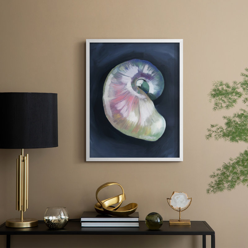 «Lost Shell I», reproduction encadrée - bois massif, H 11 po x l 9 po, Blanc