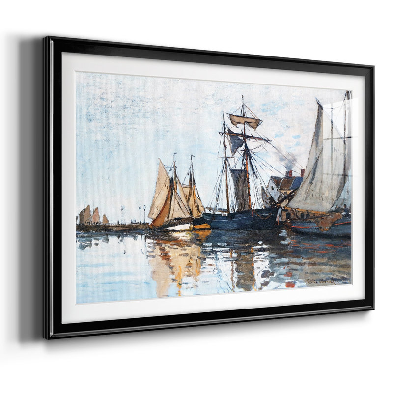 Bateaux dans le port de Honfleur, 1866, reproduction d'art sur papier, Noir, H 19 po x l 27 po x P 1,5 po